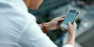 prospective volunteer looking at nonprofit mobile website